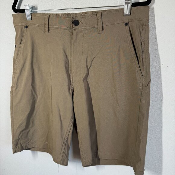 Weatherproof Vintage Mens Chino Shorts 33 Olive Green Golf Outdoors Pockets - Picture 1 of 12